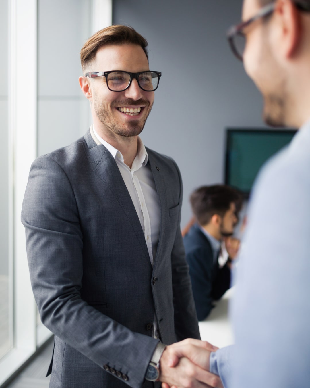 Happy client handshake